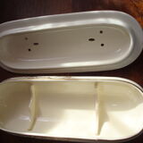 Brush holder and soap holder hamage nord, art nouveau, floral décor edging gold.