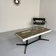 Old mosaic stone coffee table from the 70s with vintage metal legs