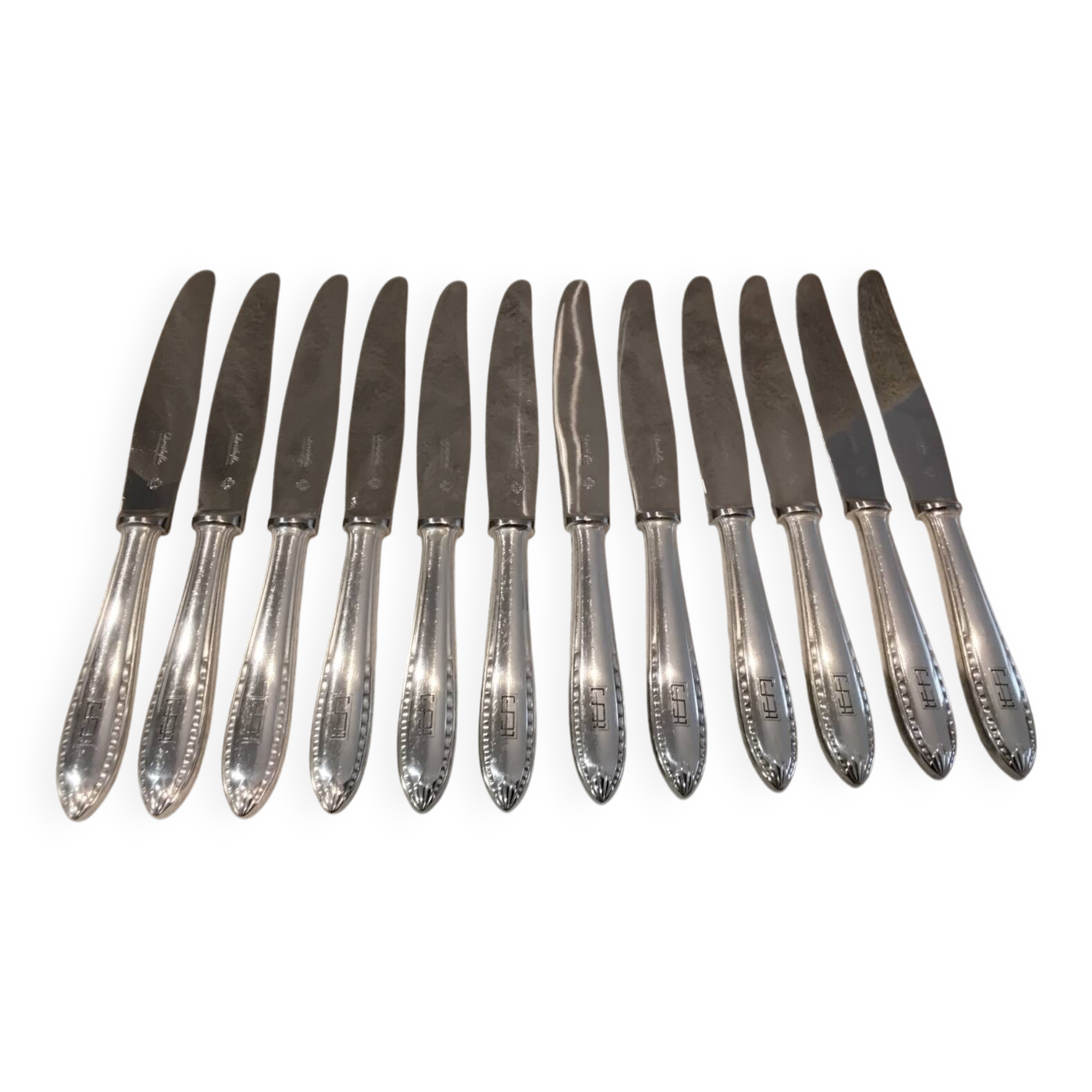 12 silver-plated table knives by Christofle Albatros SL