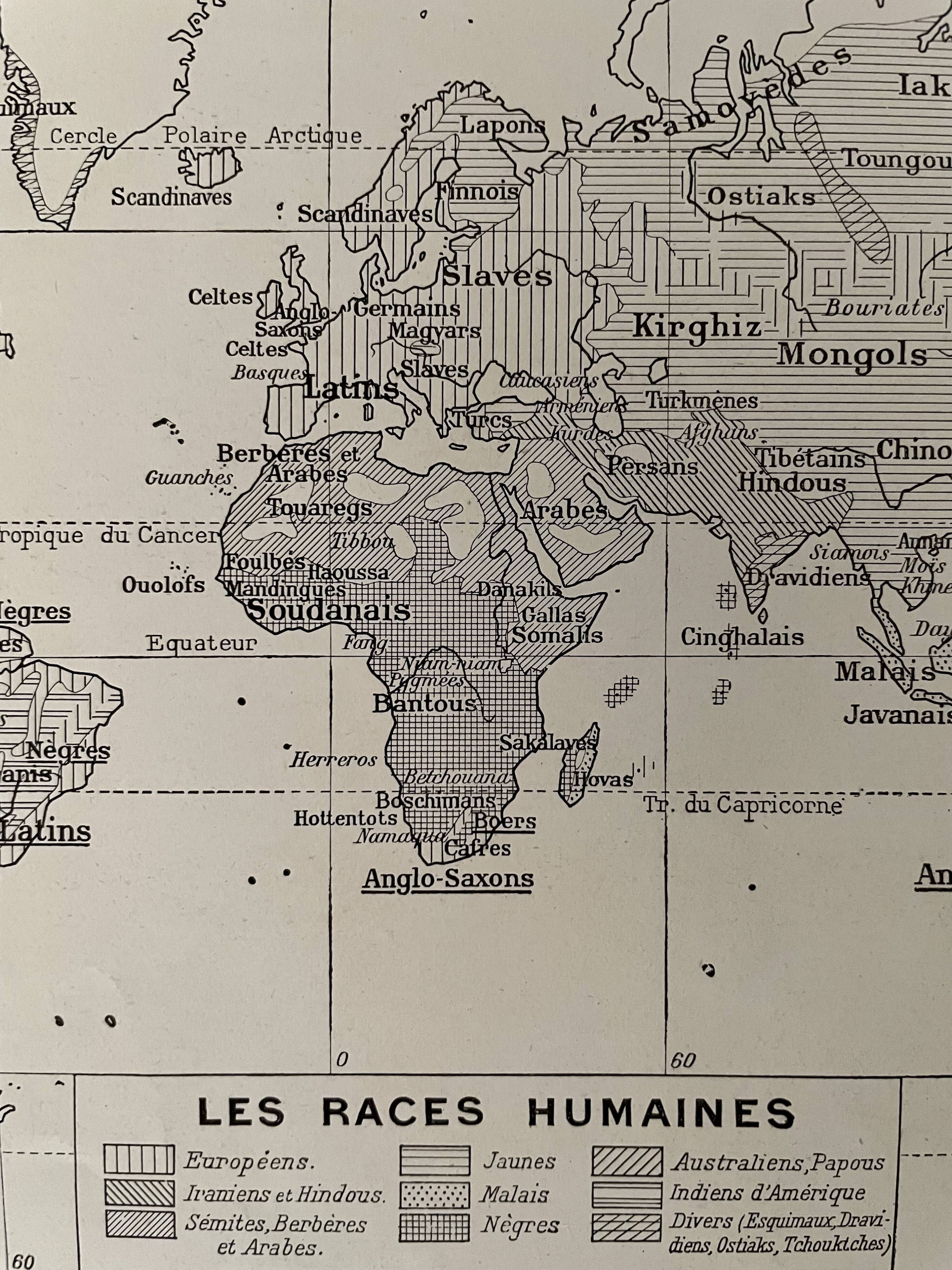 Lithographie planisphère carte de la Terre de 1928