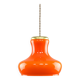 Suspension italienne vintage en verre orange et laiton