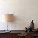 Lampe de table Staff Leuchten chrome et lin/coton, Germany 1970