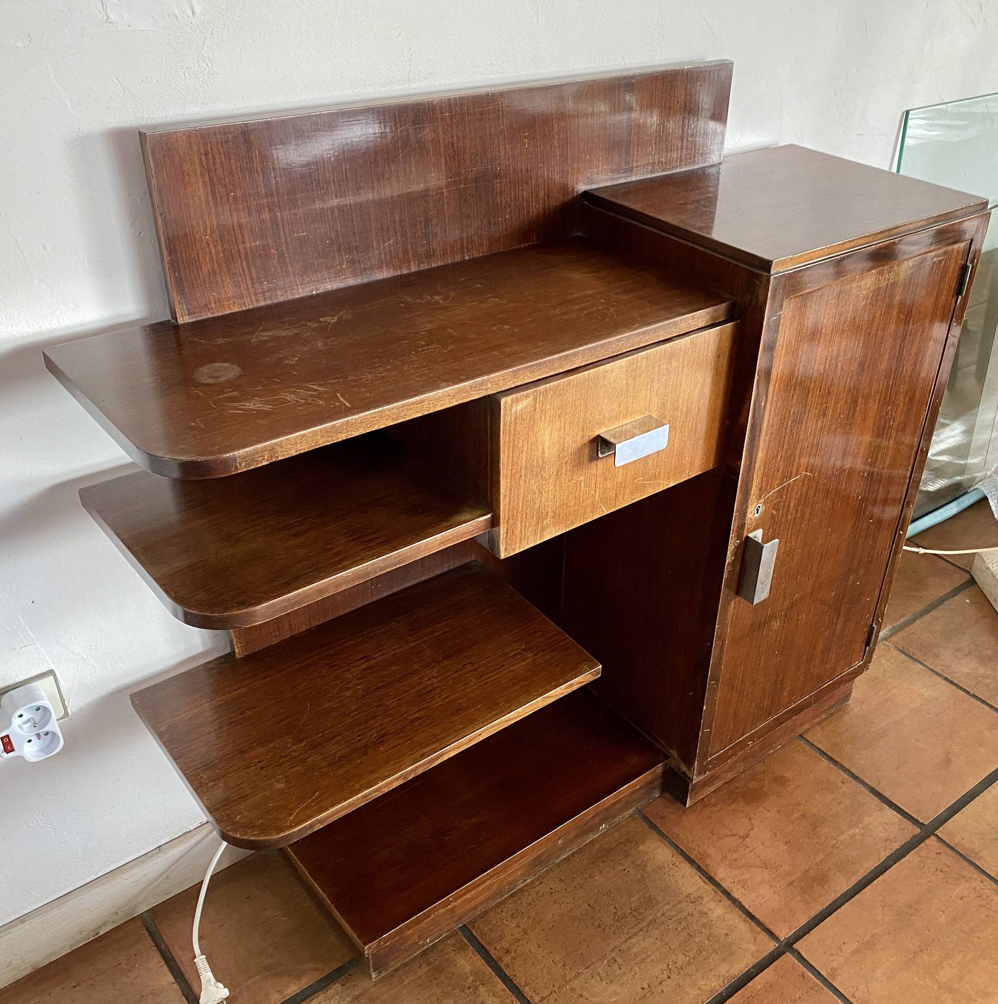 Petit meuble art deco acajou