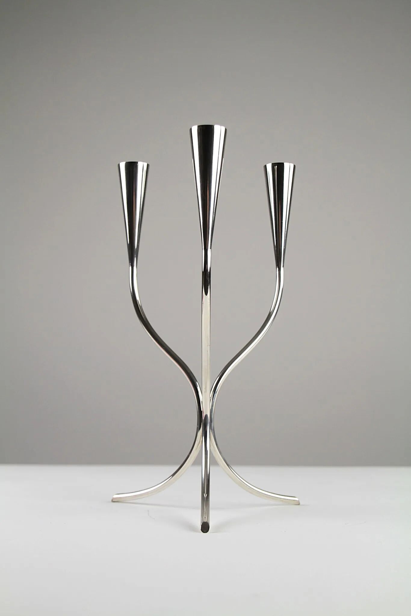 Silver-plated candelabra by Gunnar Ander for Ystad-Metall, Sweden 1960s