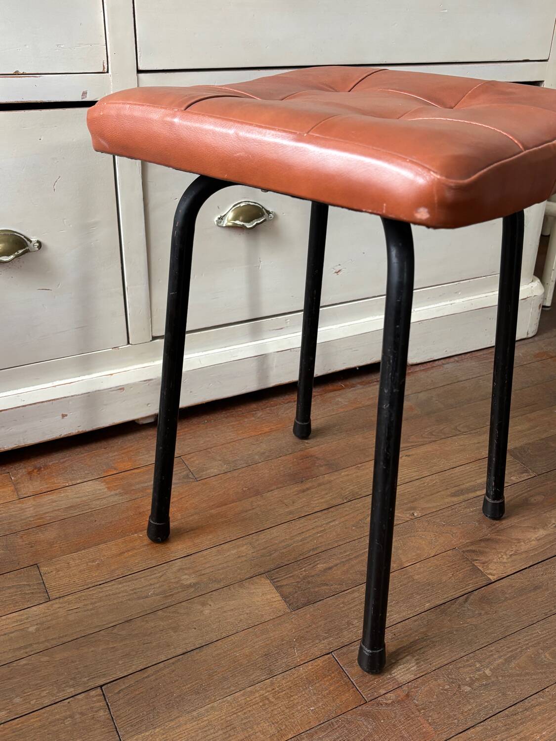 Vintage leatherette stool
