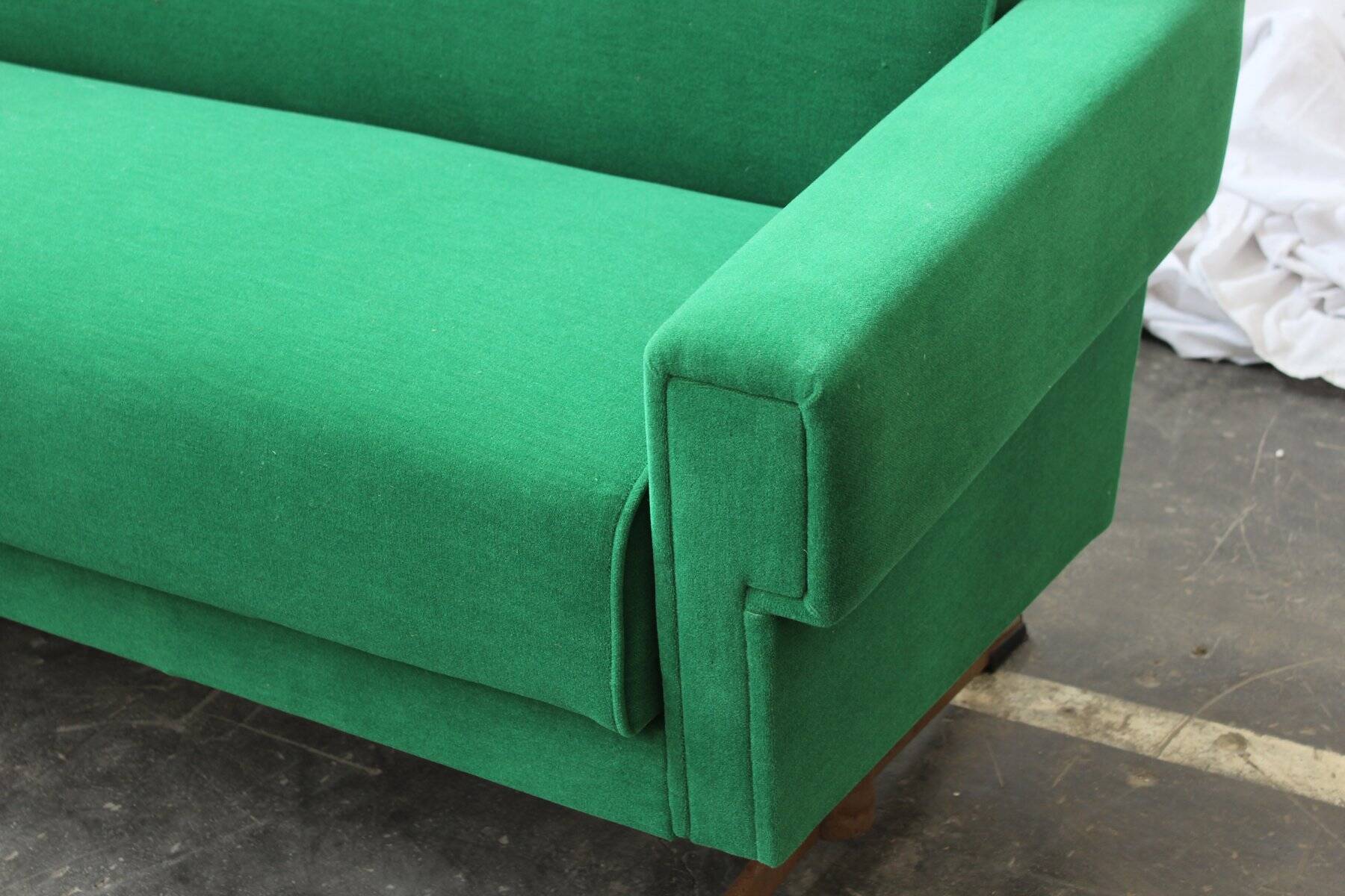 Emerald Green Mid-Century Canapé, Italy