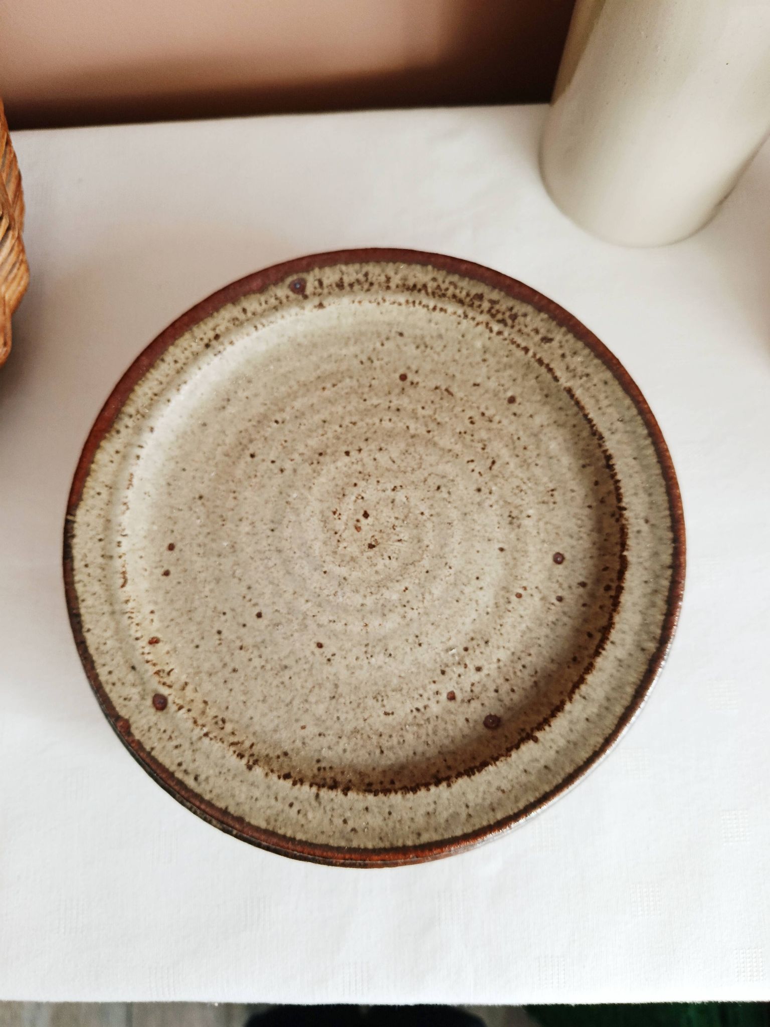 Set of 5 dessert plates by Jean Tessier, Le Cep, in pyrite stoneware.