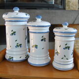 Set of 3 hand-painted cotton pots
