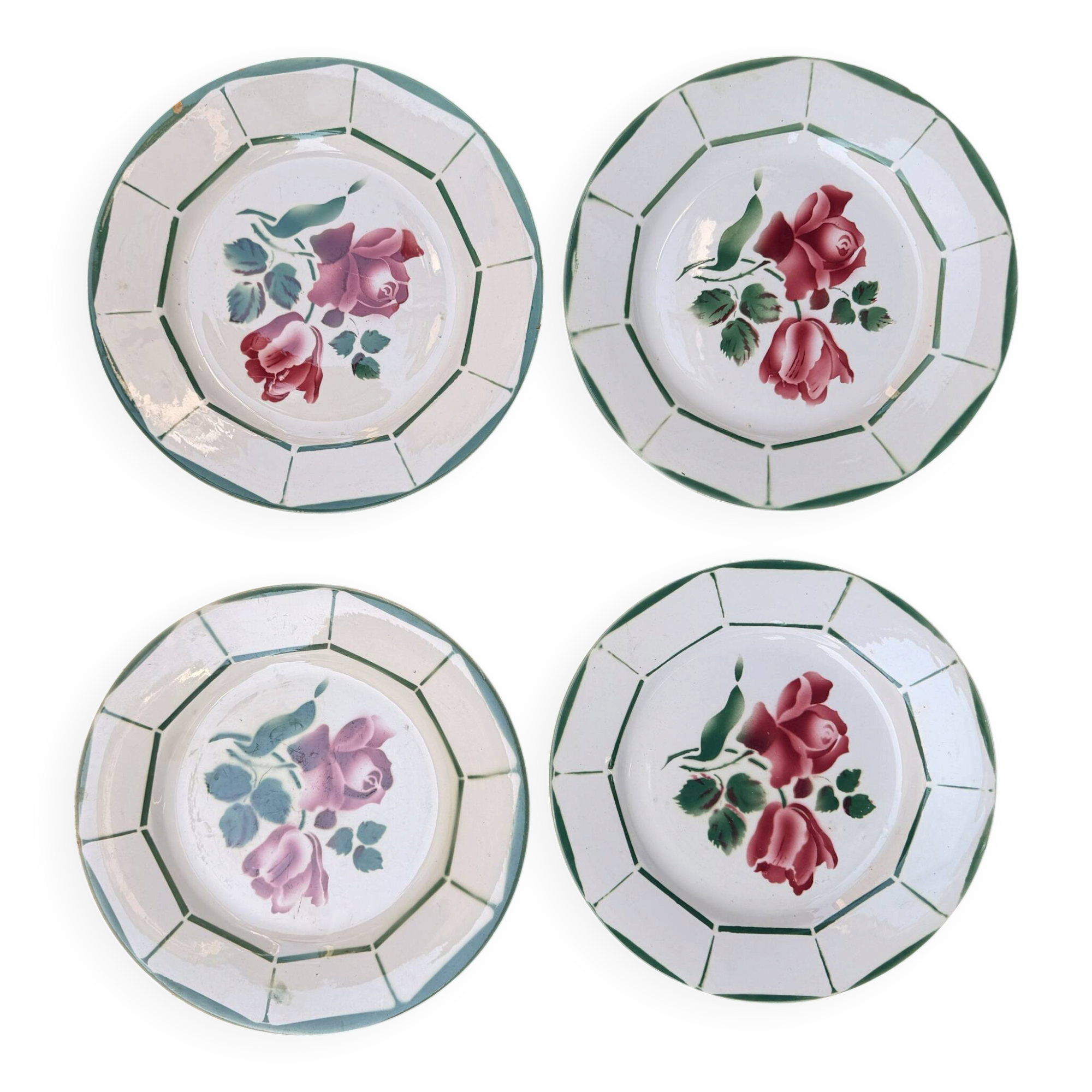 4 Digoin Sarreguemines plates