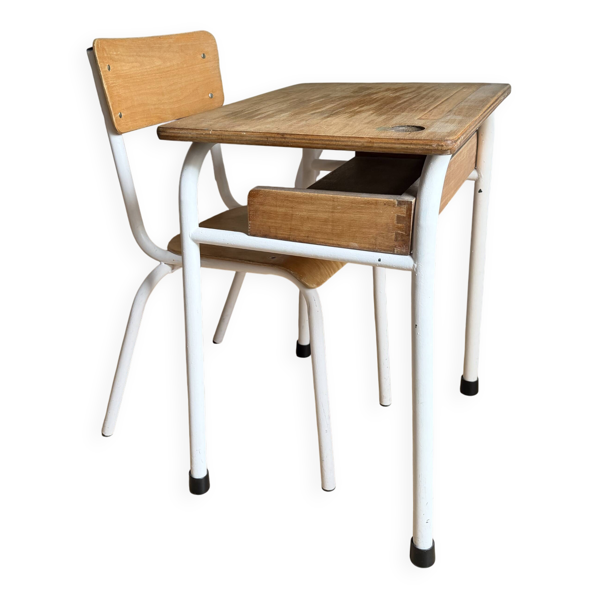 Antique school desk with chair