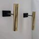 Pair of vintage modernist brass wall lights, France 1970s