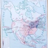 School poster wall map Rossignol Montmorillon South & North America