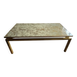 Brass coffee table with shaded lacquer top