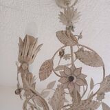 Wrought iron chandelier - Floral decor - Italy - 1950