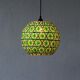 Green rattan globe chandelier
