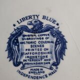 Antique Staffordshire Ironstone flat plate. “Liberty Blue” model. English manufacturing