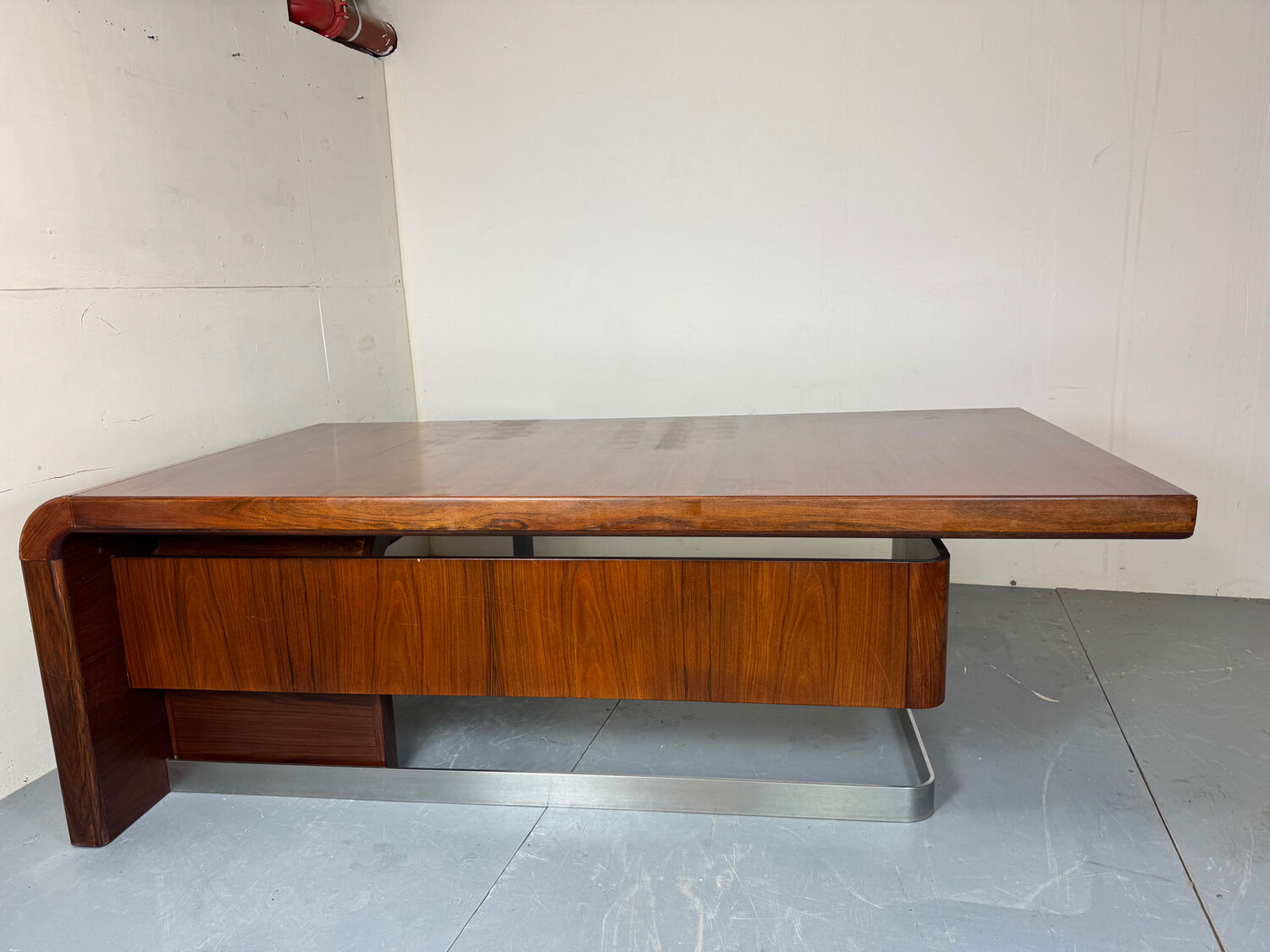 Vintage Danish design mid century wood steel Sibast executive desk