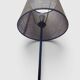 Modernist tripod floor lamp in black metal and cane from the 1950s/1960s.