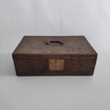 Old rectangular wooden tool case
