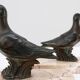 Pair of Art Deco marble and bronze “Dove” bookends, France 1930s