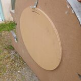 Wooden bull's-eye mirror