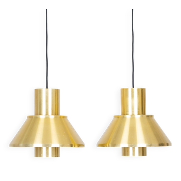 Pair of 2 vintage Danish Life pendants by Jo Hammerborg, Fog and Morup.