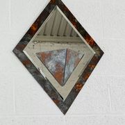 Miroir Art Deco années 40 forme losange avec cache pot intégré