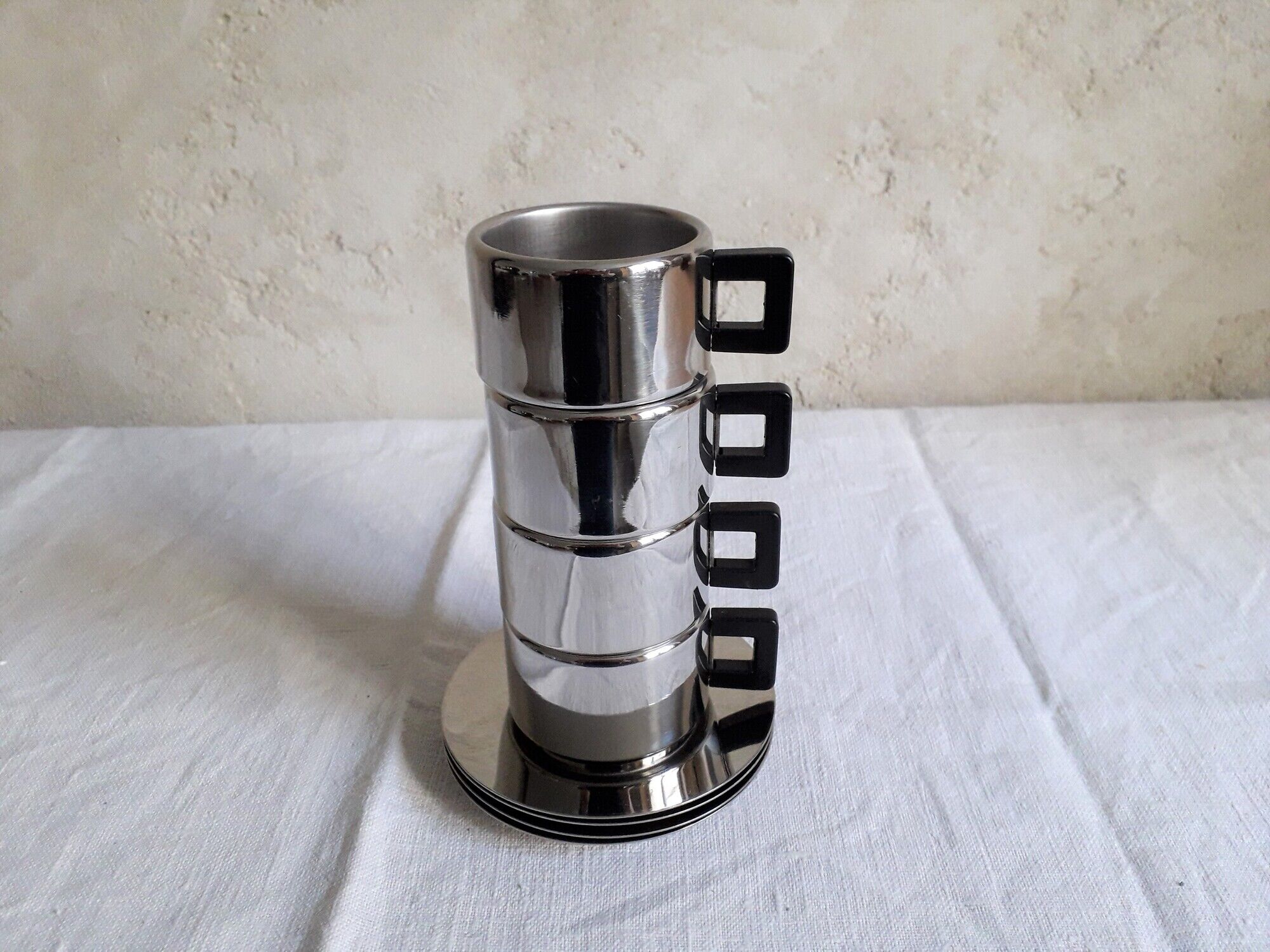 Set of 4 cups Casalinghi Sto made in Italy stainless steel 18/10