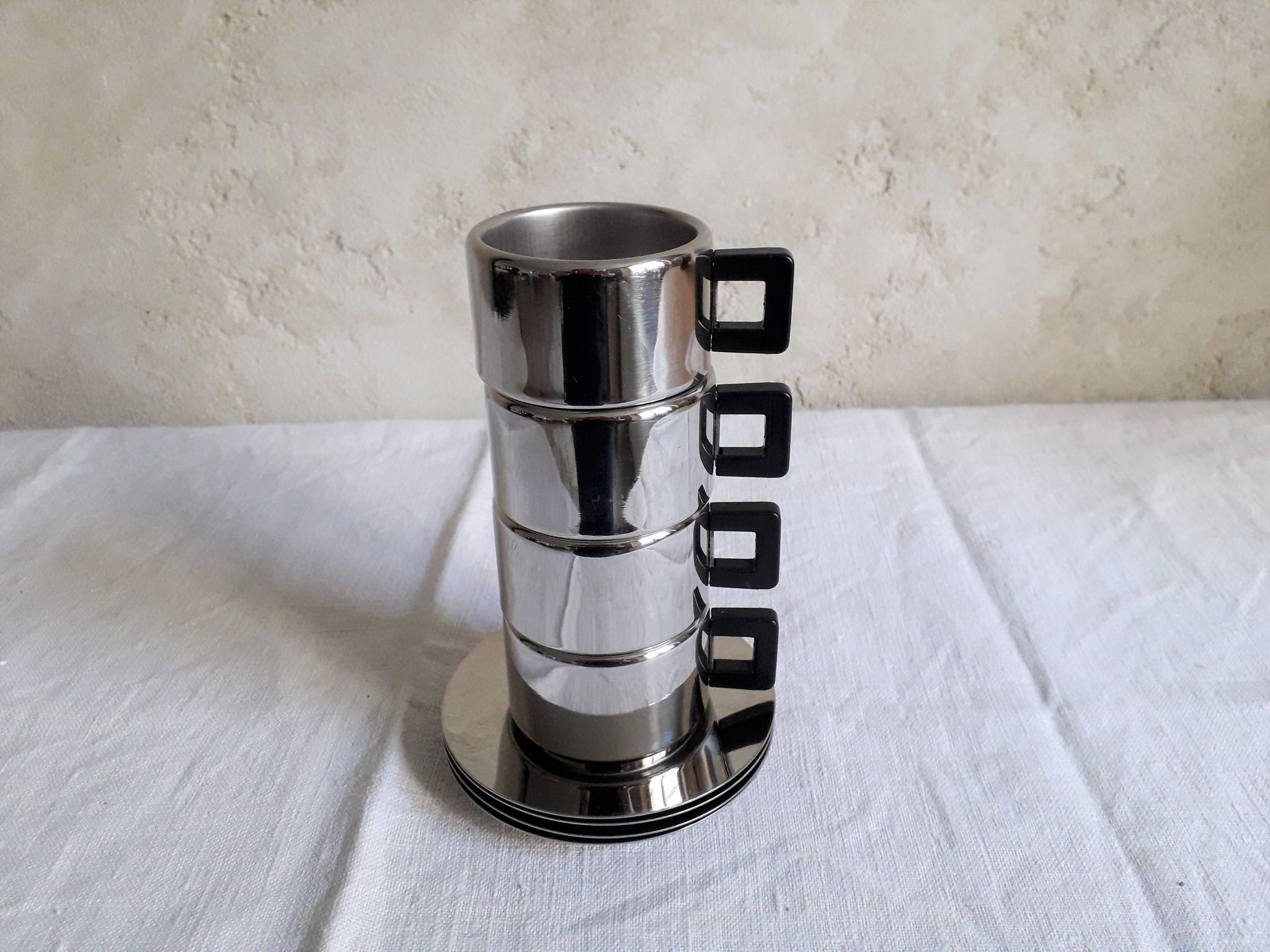 Set of 4 cups Casalinghi Sto made in Italy stainless steel 18/10