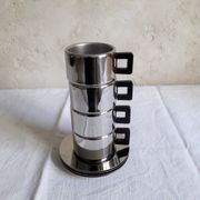 Set of 4 cups Casalinghi Sto made in Italy stainless steel 18/10