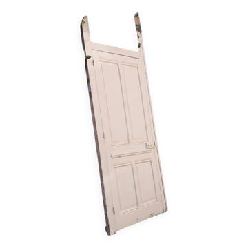 Porte 81,2x212 et cadre bâti de communication panneautée moulurée ancienne