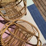 Pair of rattan armchairs