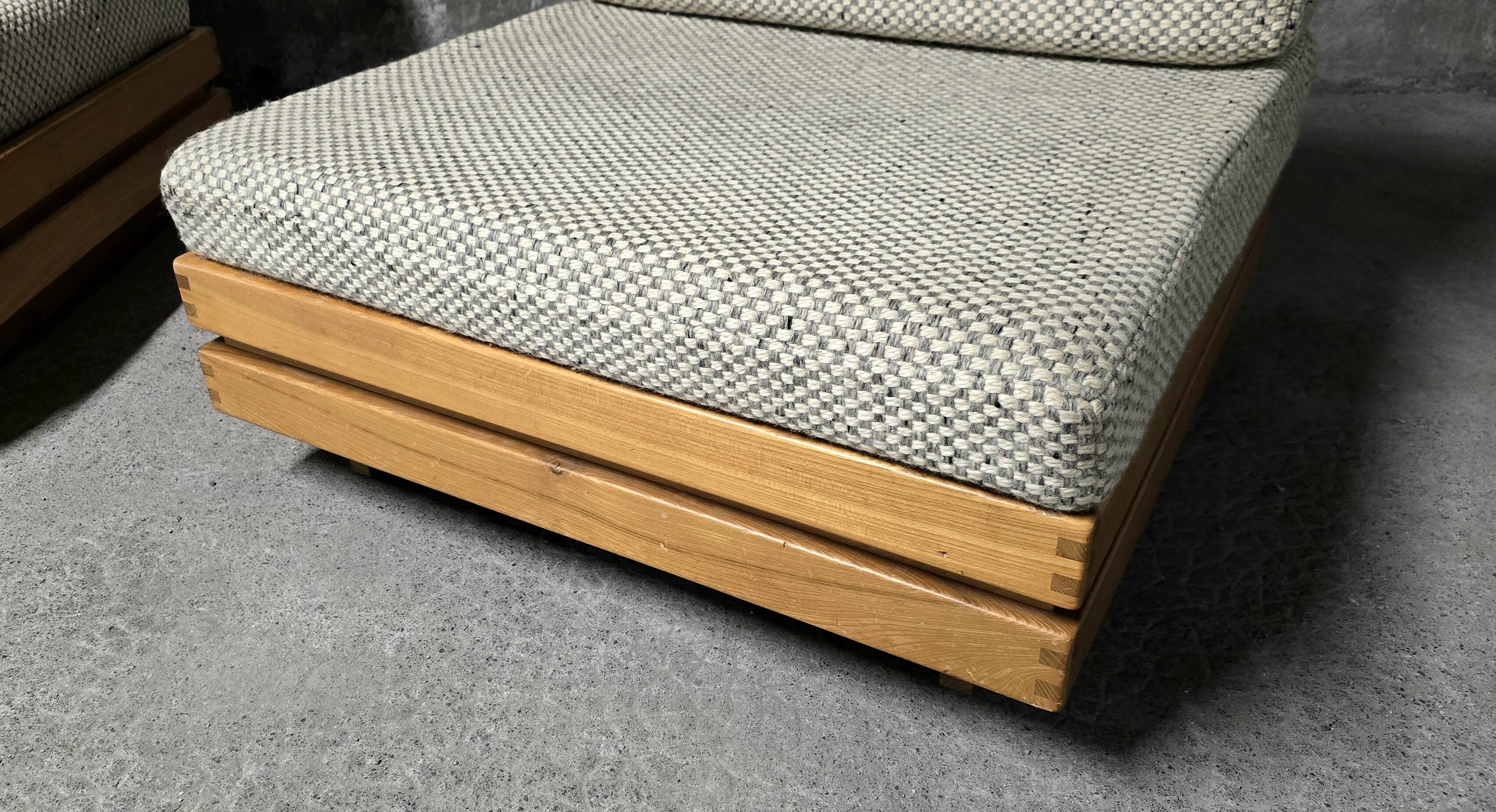 Sofa - daybed and armchair by Maison Regain 60/70 in vintage elm