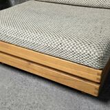 Sofa - daybed and armchair by Maison Regain 60/70 in vintage elm