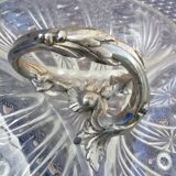 Ancien serviteur art nouveau en verre et métal