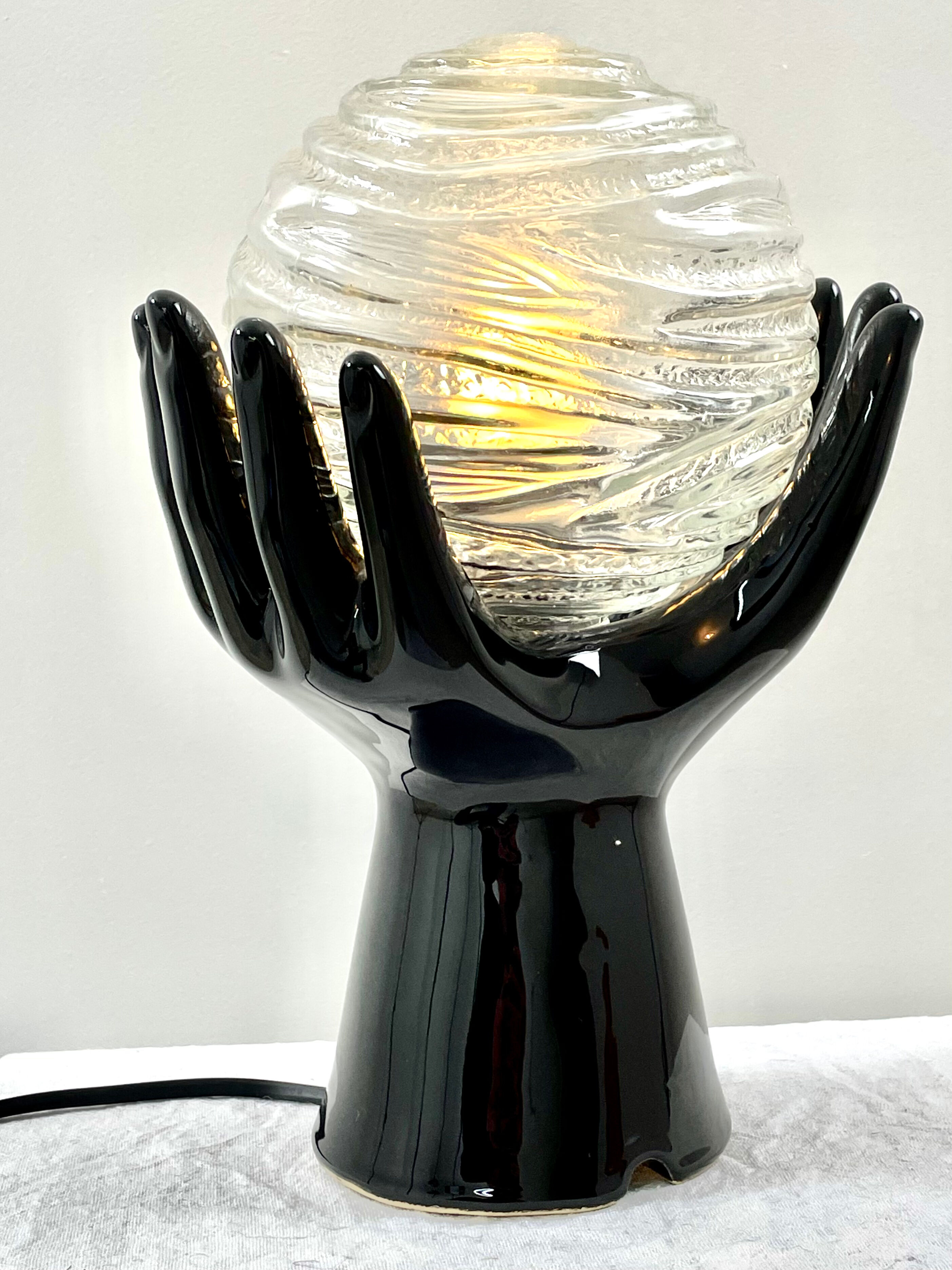 Vintage ceramic hand lamp
