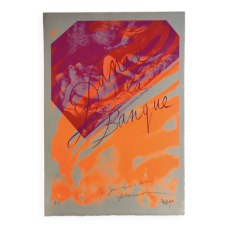 Jean messagier, danaé à la banque, 1980. lithographie originale signée au crayon