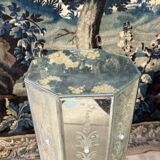 Pair of 70s Venetian Mirrored Columns or Bases, 20th Century.