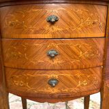 Pair of marquetry bedside tables