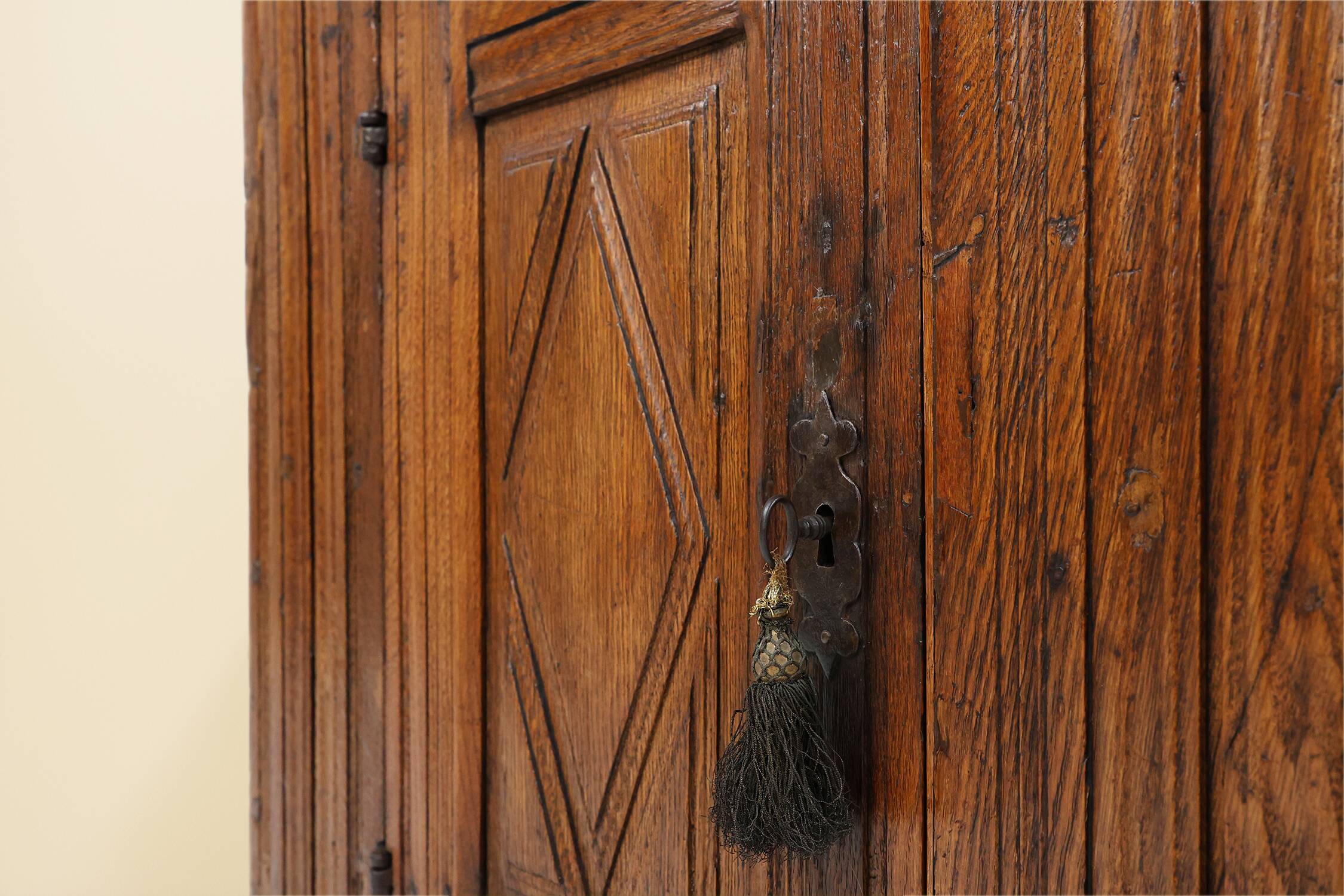 16th Century Belgian hand carved single door cabinet in full oak
