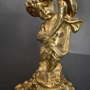 Coupe ancienne en cristal sur pied en bronze