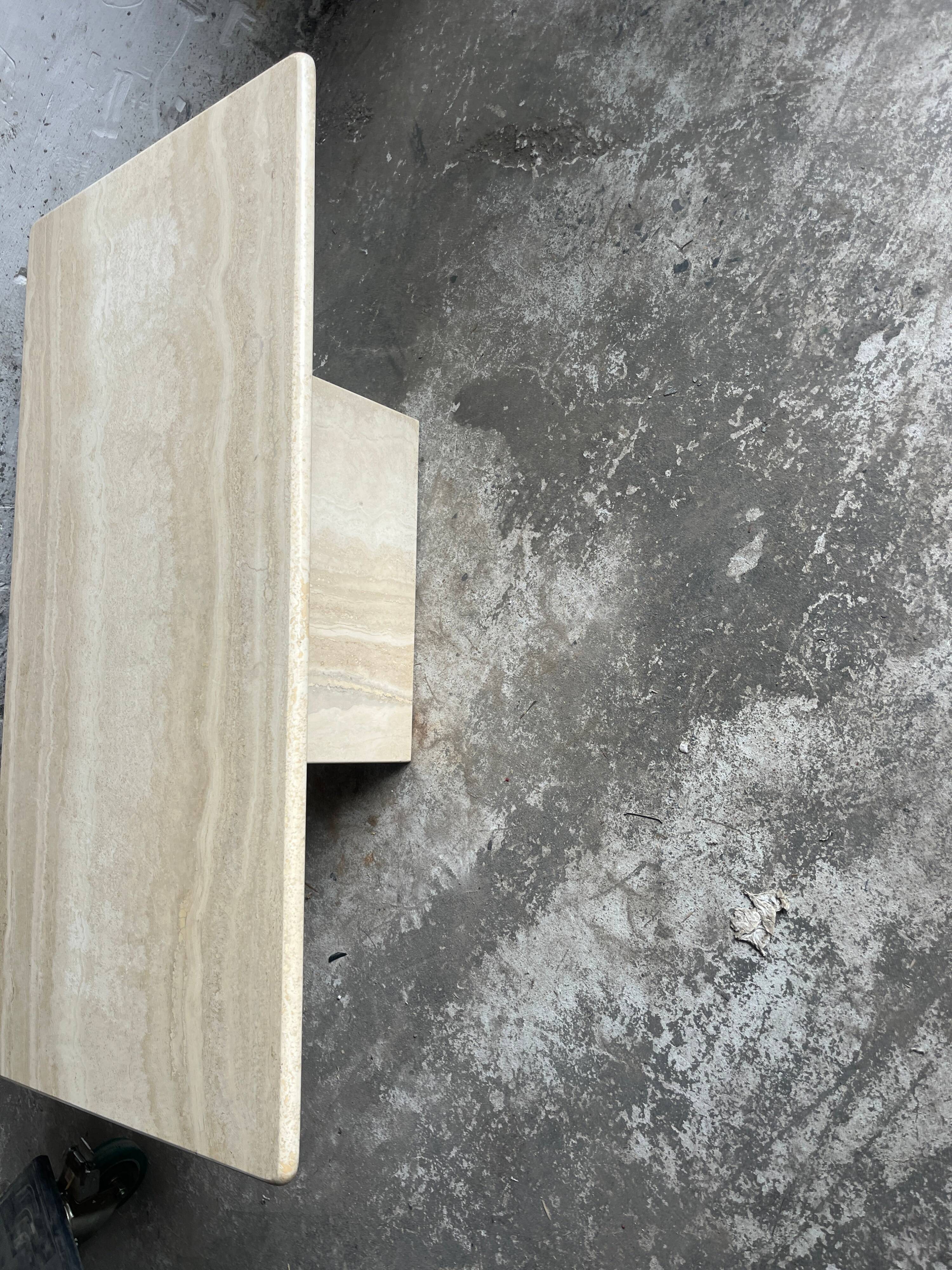 Italian coffee table in travertine – 1970s
