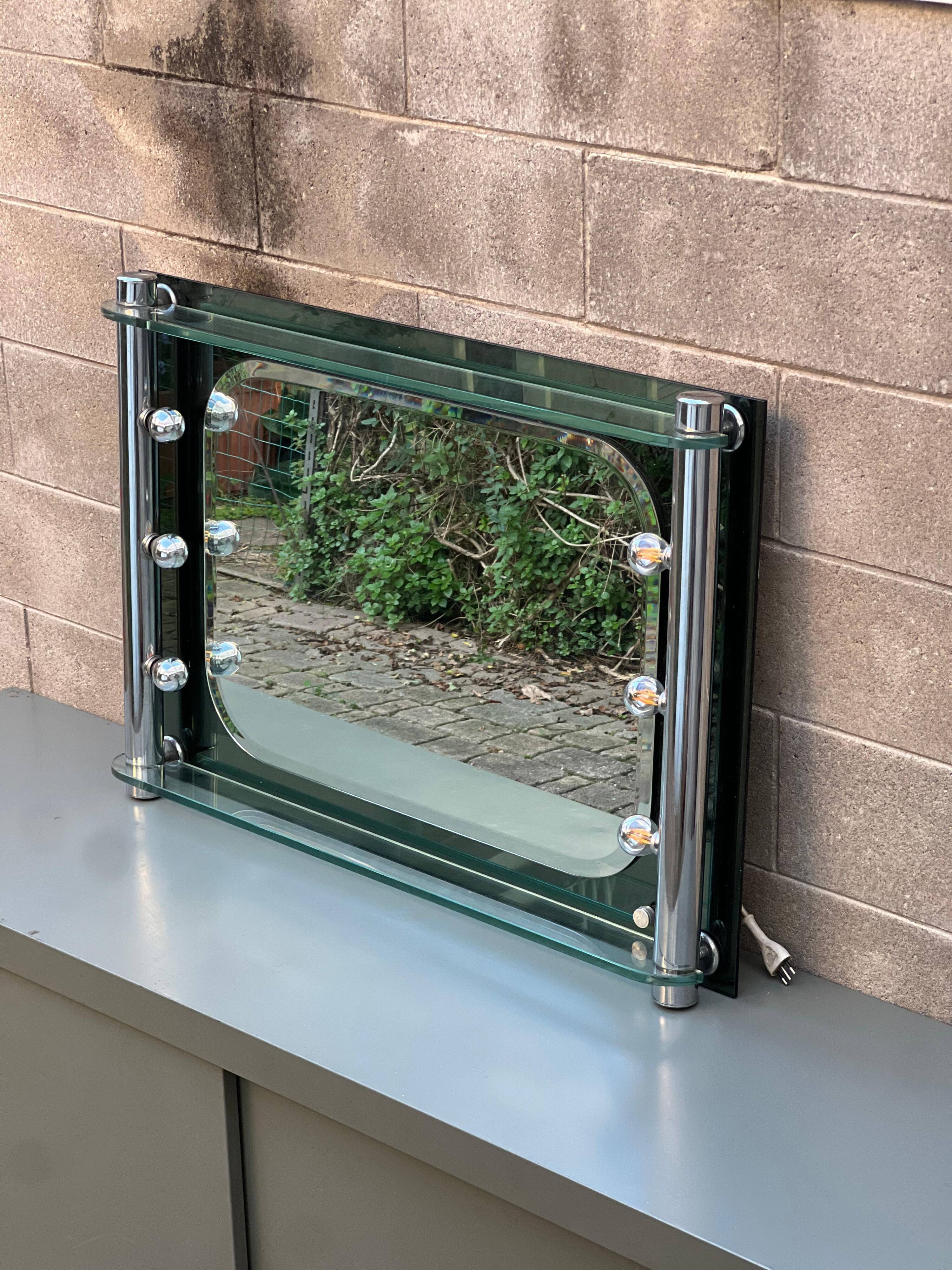 Vintage Italian Vanity Mirror with Lights, makeup art stylish fashion mirror