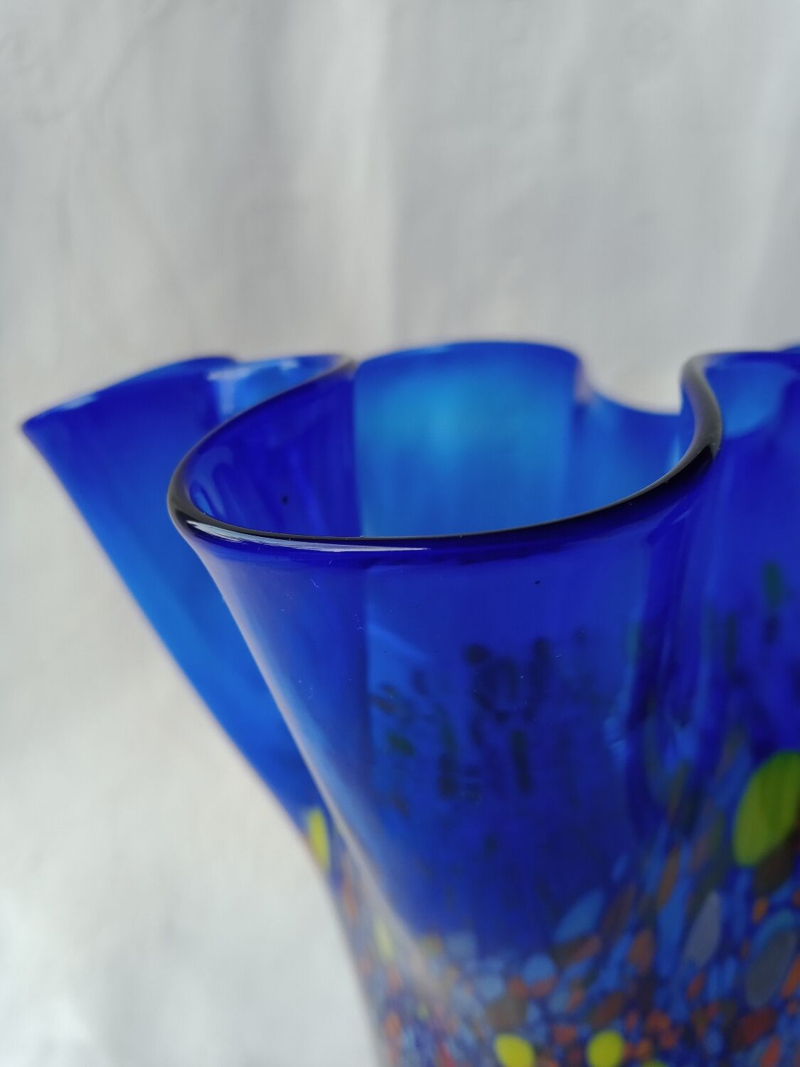 Speckled blue murano vase