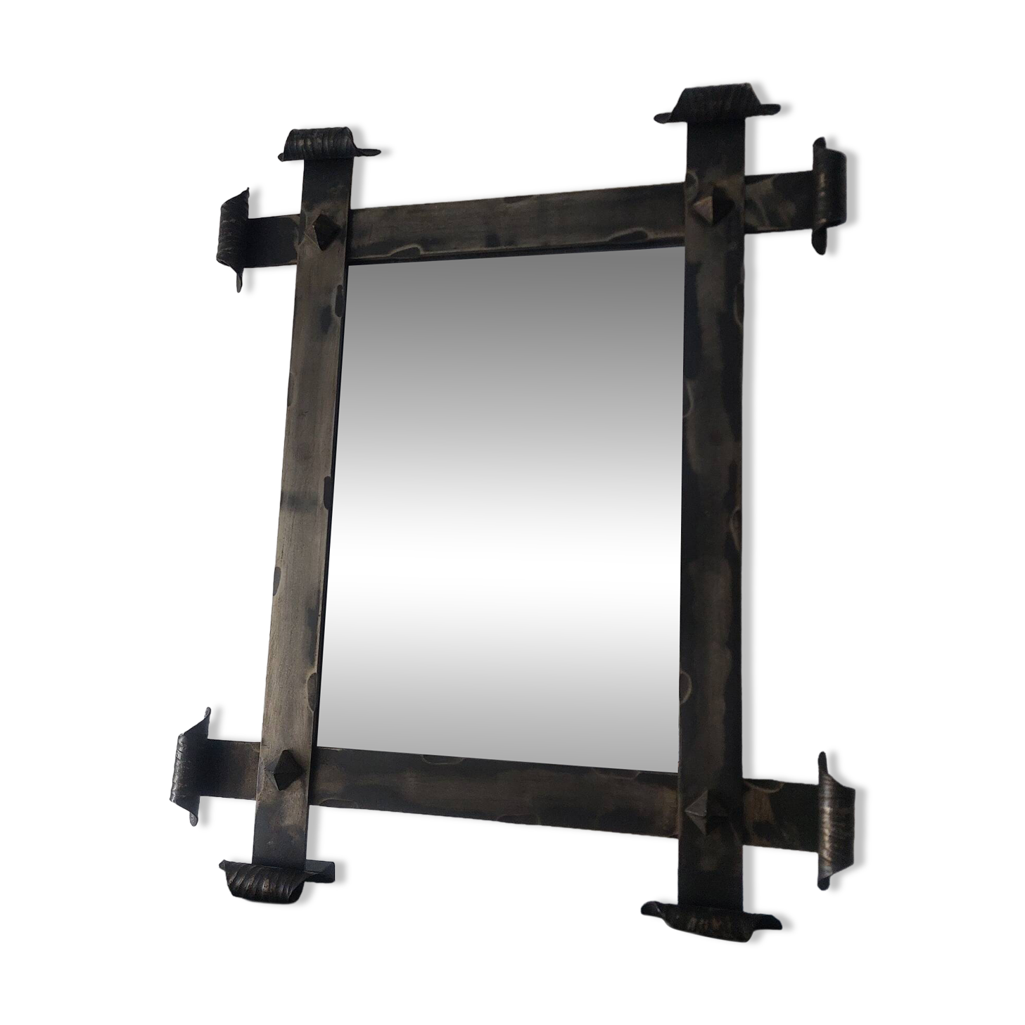 Miroir fer forgé brutaliste