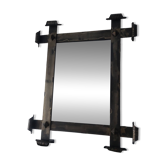 Brutalist wrought iron mirror