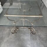 Roche Bobois glass and steel dining table and 6 chairs
