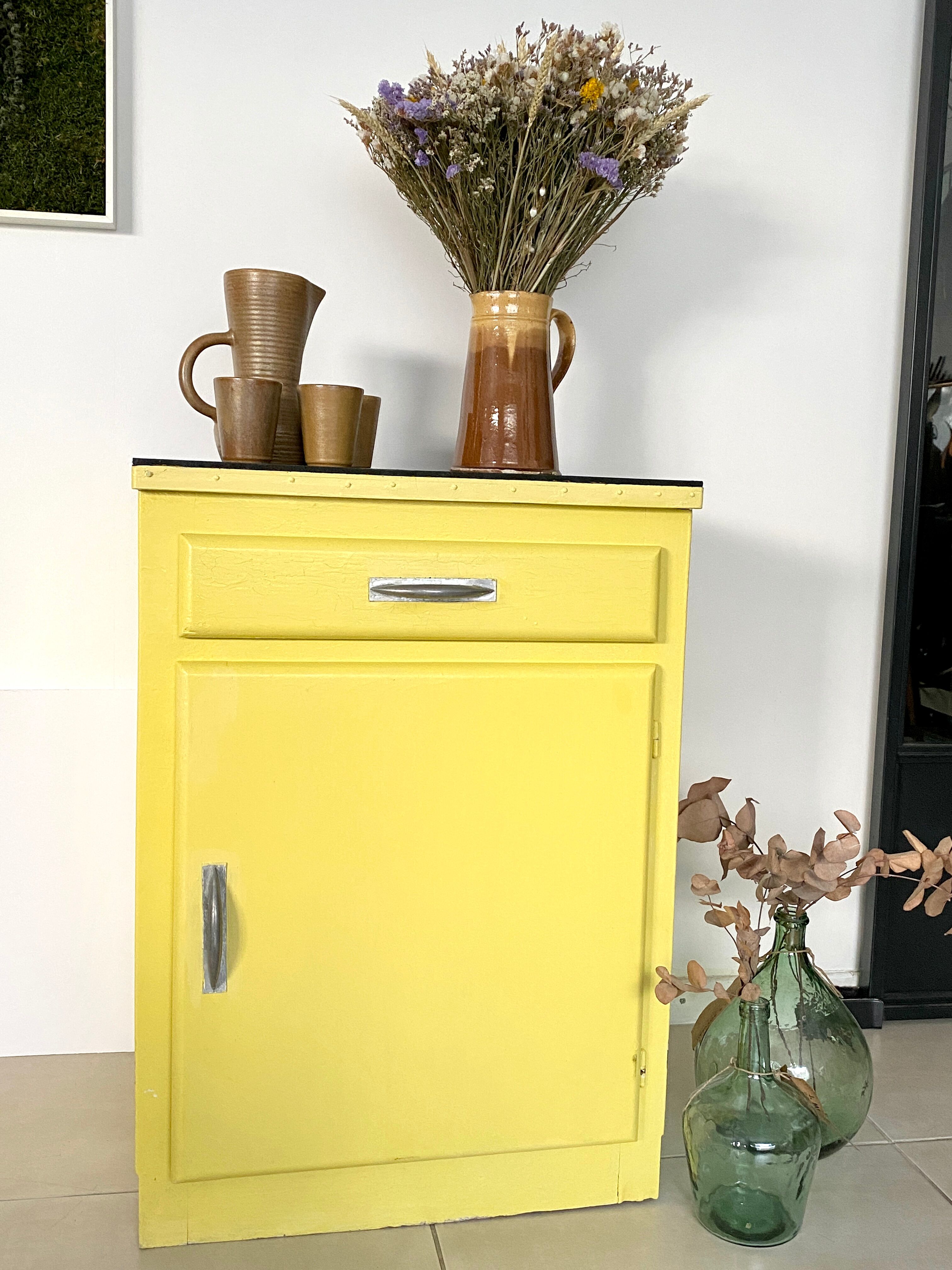 Old yellow vintage jam maker