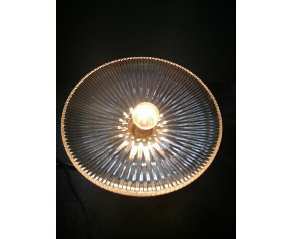 Ceiling lamp/wall lamp/suspension bronze/glass art deco glass signed HOLOPHANE PATENT