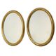Pair of Oval Gold-Leaf Mirrors, France, 20th Century